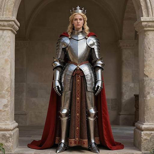 Regal Female Knight in Medieval Armor
