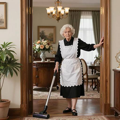 Elegant Elderly Woman in Charming Interior