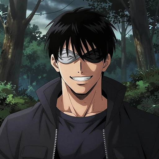 Phantom Thief Comic Portrait in Storm