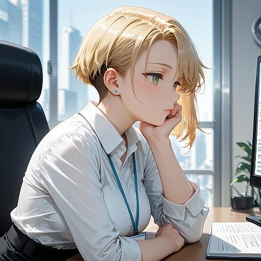 Anime Office Lady Gwen Stacy Portrait