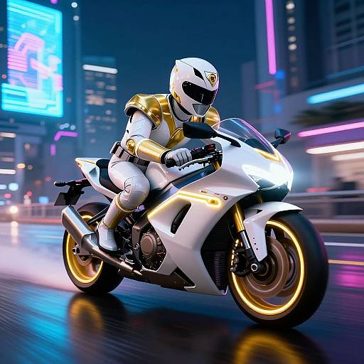 White Gold Power Ranger Cyberpunk Ride