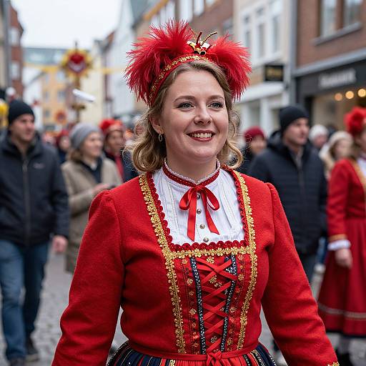 Dutch Carnival Woman in Red