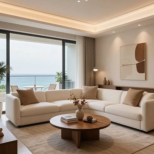 Modern Living Room with Ocean View
