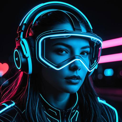 Cyber Witch with Neon Visor Headset