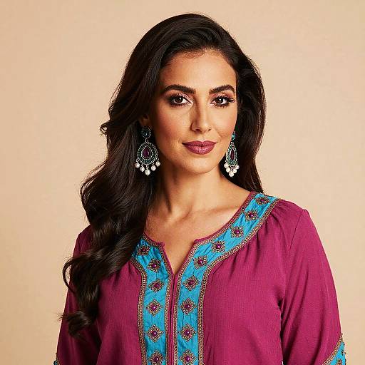 Colorful Gypsy Portrait in Magenta