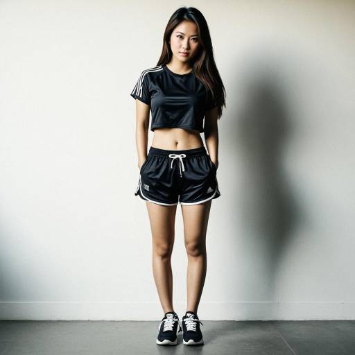 Young Asian Woman in Black Sportswear