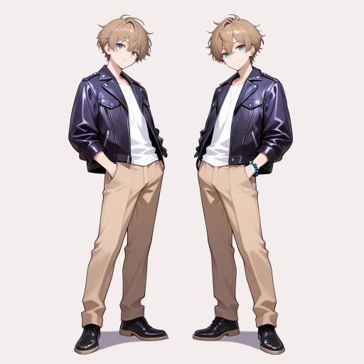 Identical Brothers in Stylish Outfits Identical Brothers in Stylish Outfits