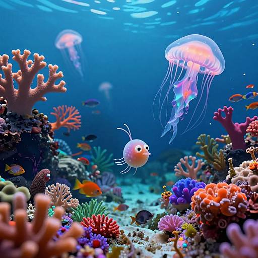 Surreal Plankton's Psychedelic Reef Journey