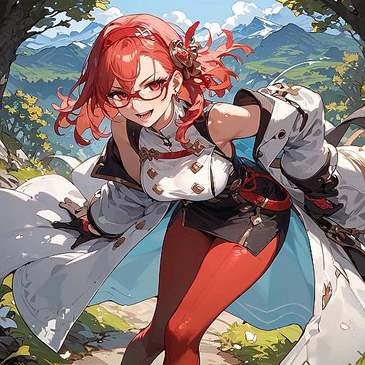 Anime Girl in Forest with Fashion Style