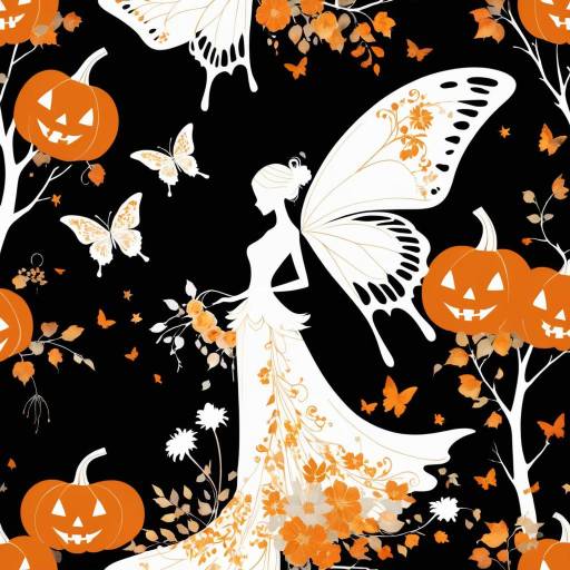 Ethereal Silhouette with Autumn Motifs Ethereal Silhouette with Autumn Motifs