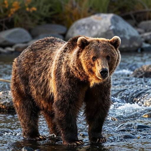 Majestic Grizzly Bear at Riverbank