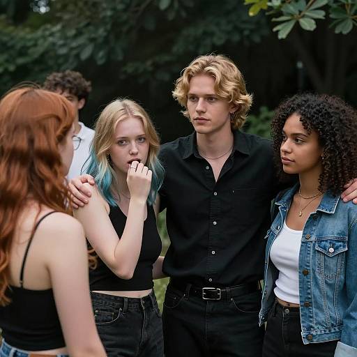 Gathering of Friends in Dim Light