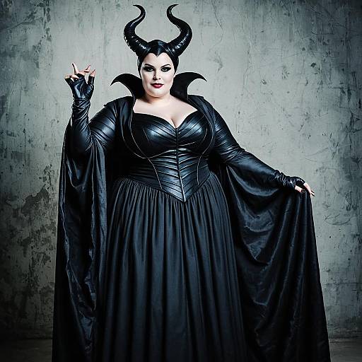 Plus Size Woman in Maleficent Costume