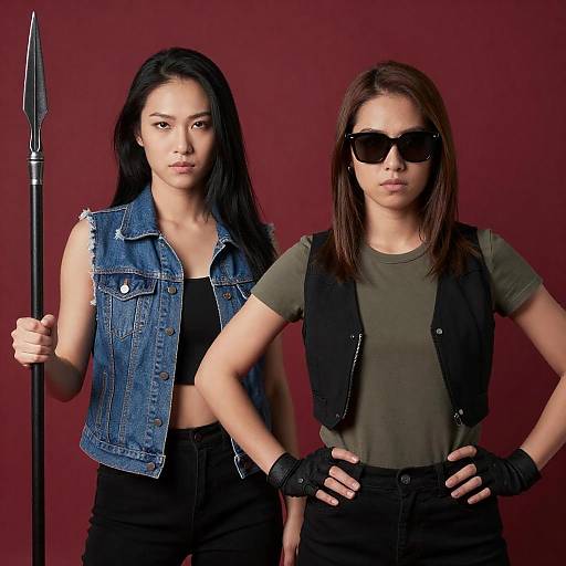 Dramatic Portrait of Two Fierce Women