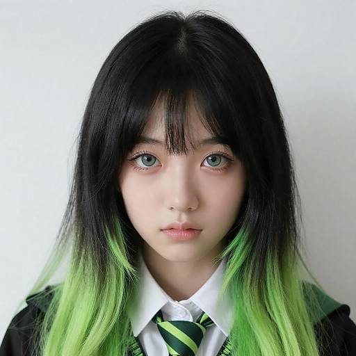 Neon-Rooted Luna Glitch-Pop Surreal Portrait