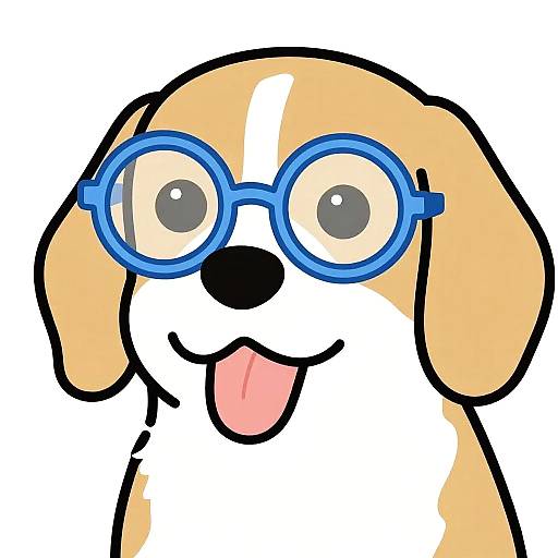 Playful Beagle Cartoon Portrait