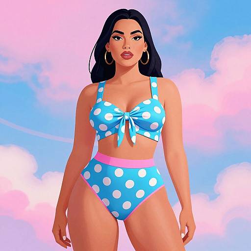 Confident Woman in Retro Dark Fantasy