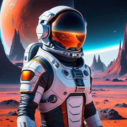 Futuristic Astronaut on Distant Planet Futuristic Astronaut on Distant Planet