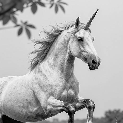 Black and White Unicorn Photography