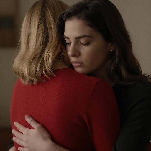 Two women in a gentle embrace