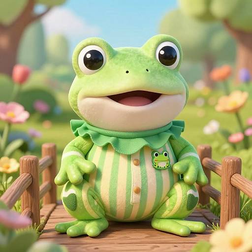 Whimsical Newborn Frog in Fairy Garden
