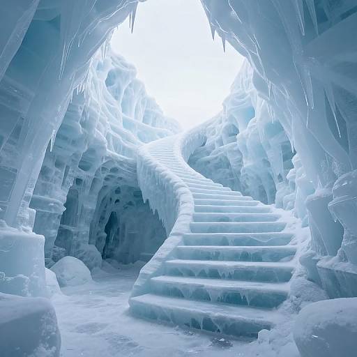 Ethereal Ice Staircase to Radiant Horizon