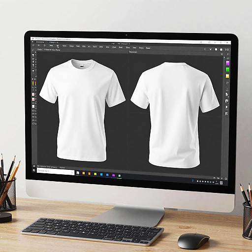 Realistic T-Shirt Mockup Workspace