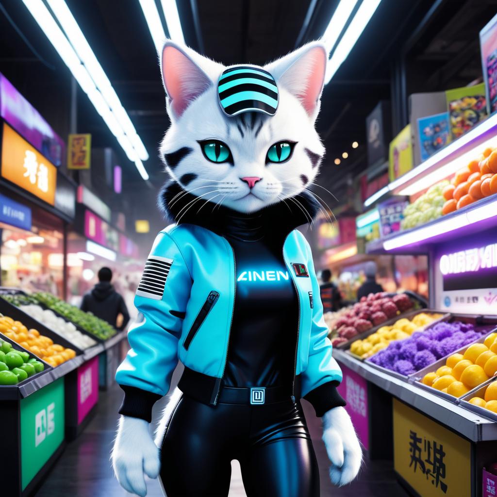 Feline Android 18 in Alien Marketplace