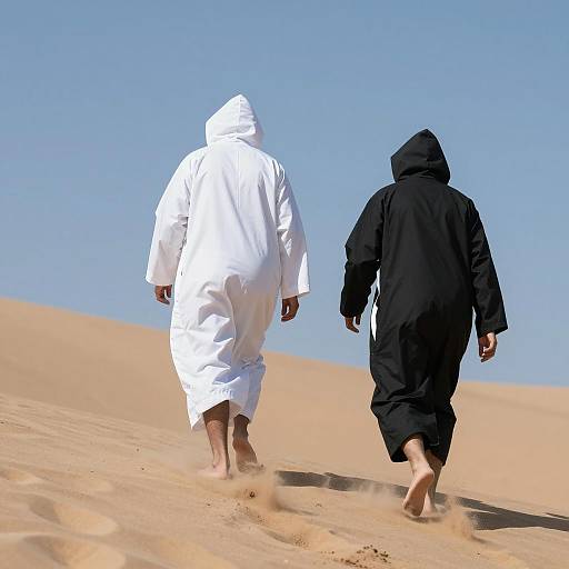 Mysterious Figures on a Sandy Dune