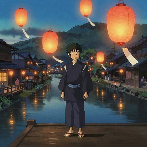 Twilight Riverside Lantern Fantasy