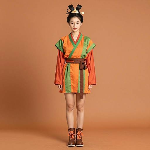 Asian Woman in Traditional Chinese Hanfu Dress