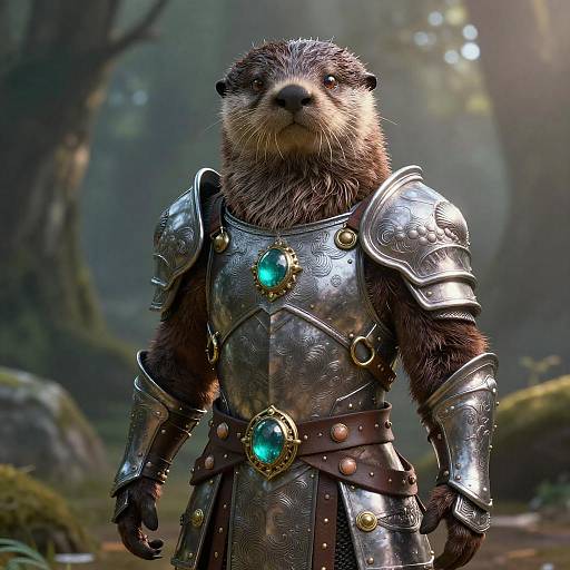 Heroic Otter Paladin in 3D Render
