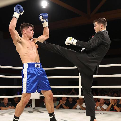 Intense Boxing Match with Unique Twist