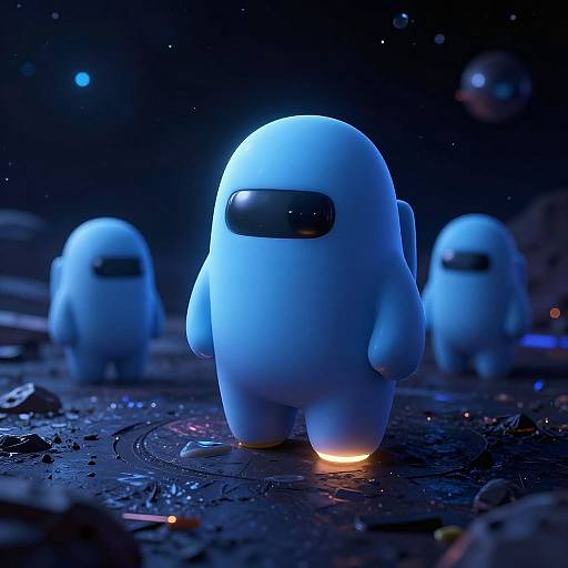 Glowing Amongus Toes in Space