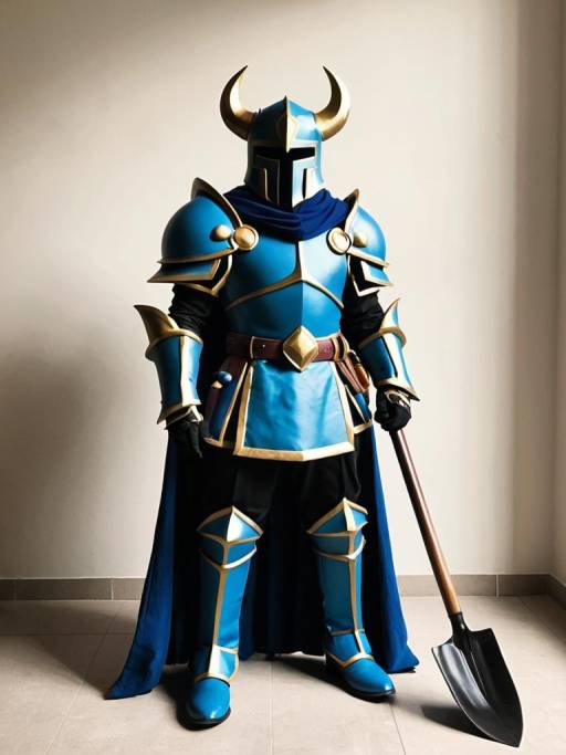 Man in Realistic Shovel Knight Cosplay Costume