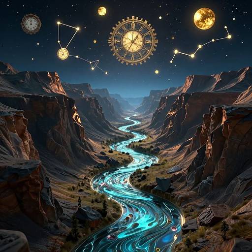 Surreal 3D Molten Glass River