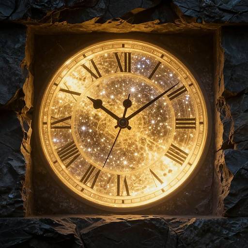 Luminous Crystalline Clock with Stardust