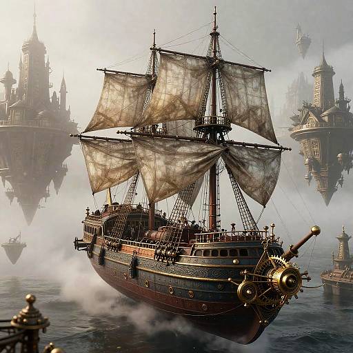 Fog-Drenched Steampunk Airship Captain Portrait