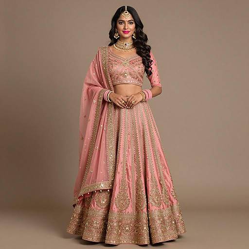 Elegant Indian Woman in Traditional Lehenga