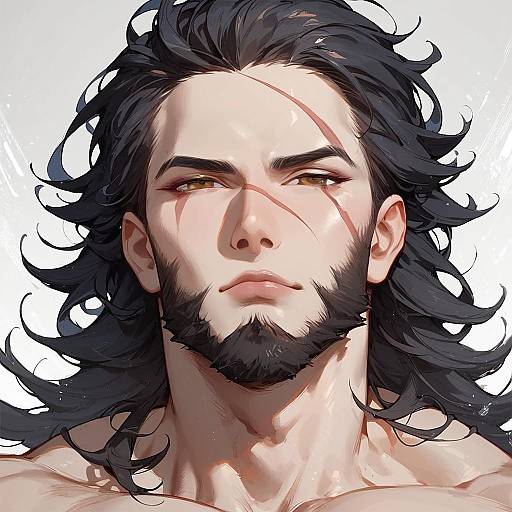 Serious Mature Anime Male Portrait