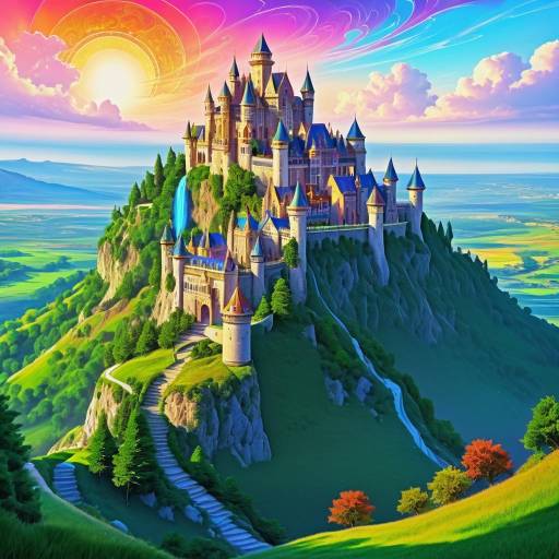 Fantasy Ancient Castle on Hill