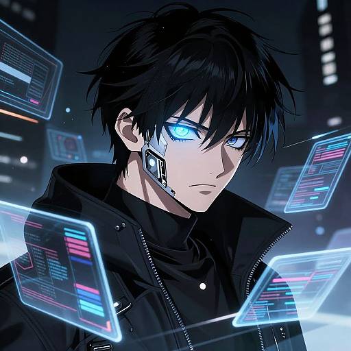Cyberpunk Anime Male Portrait