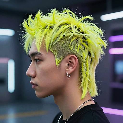 Futuristic Neon Mullet Hairstyle