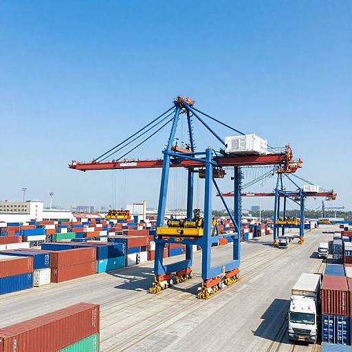 Bustling Shipping Container Yard Scene