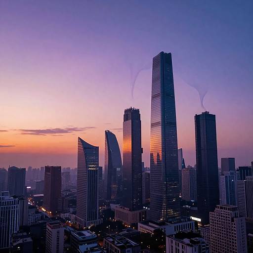 Surreal Dreamlike Cityscape at Dusk