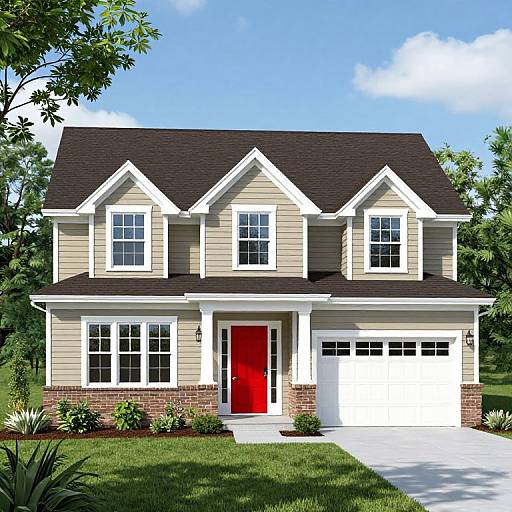 Craftsman Home Front Elevation Plan