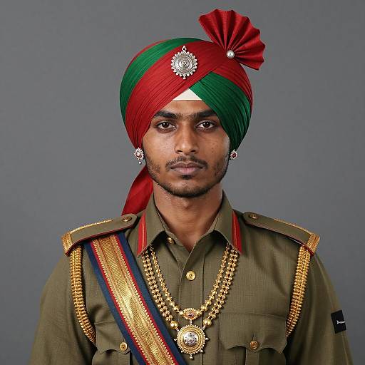 Photorealistic Punjabi Portrait of Young Soldier