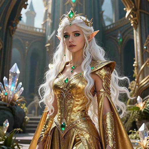 Regal High Elf Queen in Golden Robes