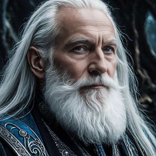 Elderly Fantasy Man with White Beard