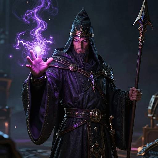 Epic Warlord Wizard Casting a Spell
